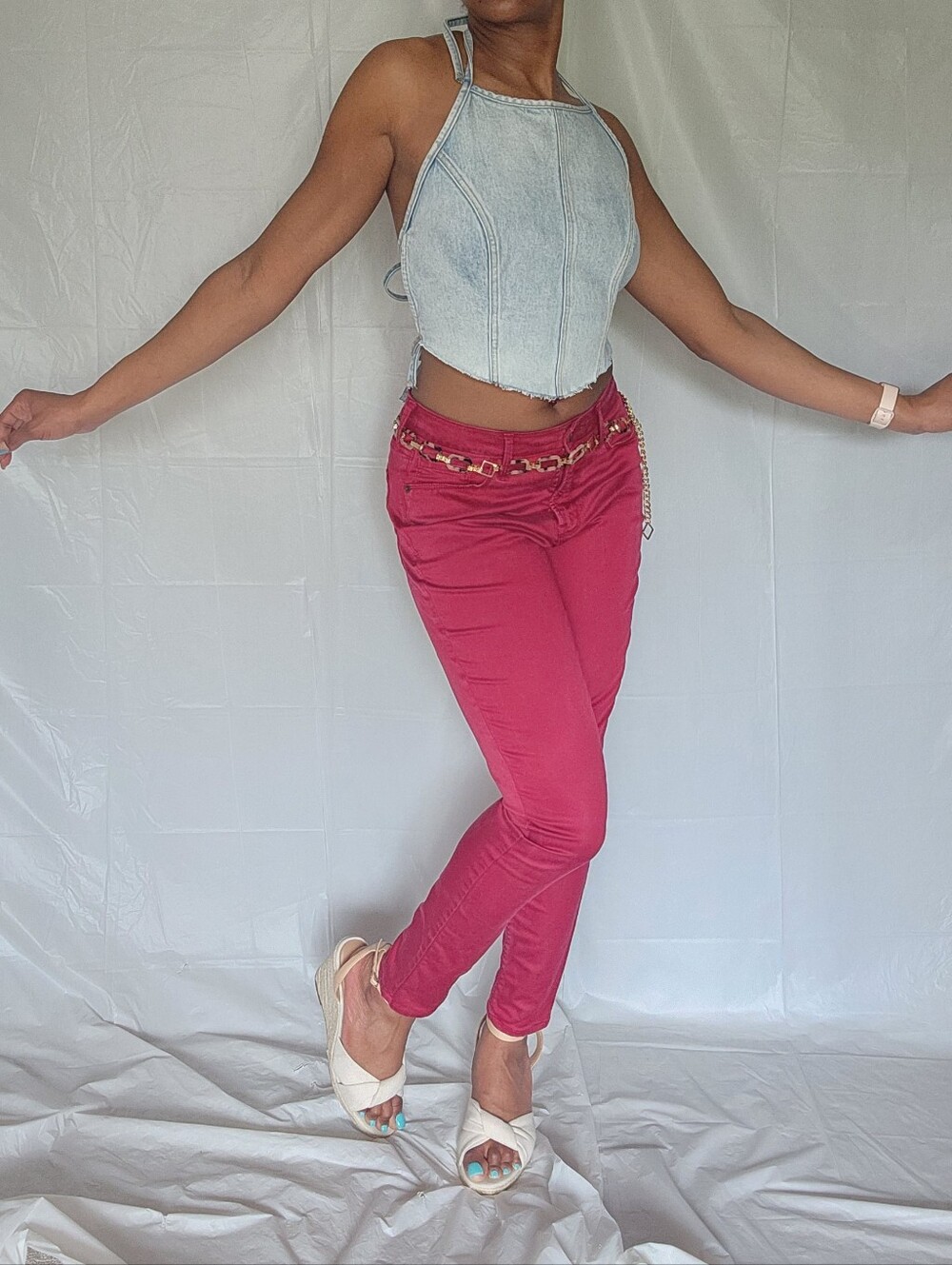 Rockstar Super Skinny High Rise Red Jeans - Picture 9 of 13